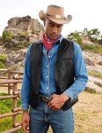 Men’s Lightweight Leather Western Vest Jacket