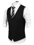 Slim Fit Black Suit Vest for Men