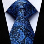 Men's Blue/Black Paisley Waistcoat and Tie Set