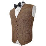 Vintage Navy Blue Wool Suit Vest for Men