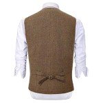 Vintage Navy Blue Wool Suit Vest for Men