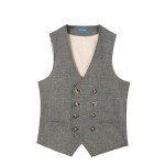 SevenBoy Men's Vintage Army Green Dress Vest