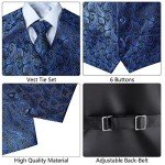 Men's Paisley Vest Tie Pocket Square Set