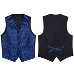 Men's Paisley Vest Tie Pocket Square Set