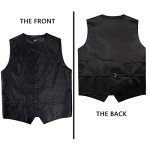 Men's 5-Piece Paisley Waistcoat Set - Black