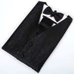Men's 5-Piece Paisley Waistcoat Set - Black