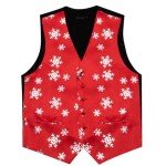 Red Silver Christmas Vest and Tie Set for Men