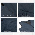 Ceehuteey Men's Retro Herringbone Waistcoat Vest