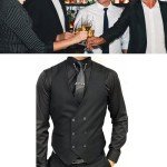 Men's Black Double Breasted Tuxedo Waistcoat