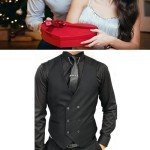 Men's Black Double Breasted Tuxedo Waistcoat
