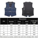 COOFANDY Men's Navy Paisley Vest Tie Set