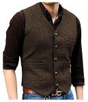 Men's Coffee Tweed Vest for Formal Occasions