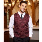 COOFANDY Men's Steampunk Double Breasted Waistcoat