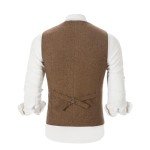 Men's Coffee Tweed Vest for Formal Occasions