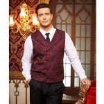 COOFANDY Men's Steampunk Double Breasted Waistcoat