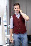 Men's Coffee Tweed Vest for Formal Occasions
