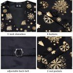 Men's Black and Gold Casual Suit Vest Set
