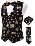 Men's Black and Gold Casual Suit Vest Set