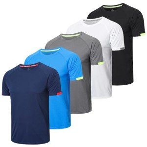 Men's 5 Pack Quick-Dry Workout T-Shirts