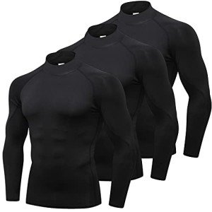 Men's 3-Pack Long Sleeve Compression Workout Shirts