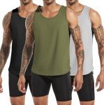 Men's 3 Pack Athletic Workout Tank Tops