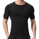 Men's Compression Workout Short Sleeve T-Shirt - Black