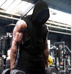Men's Sleeveless Muscle Hoodie Tank Top - Black