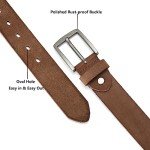 Genuine Leather Men's Casual Jean Belt - Brown