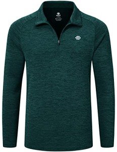 Men's Quick-Dry Quarter Zip Pullover - Dark Green