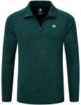 Men's Quick-Dry Quarter Zip Pullover - Dark Green