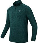 Men's Quick-Dry Quarter Zip Pullover - Dark Green