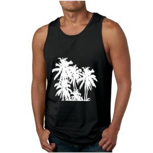 Men's Loose Fit Hawaiian Tank Tops for Workouts