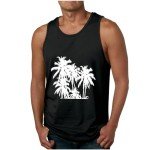Men's Loose Fit Hawaiian Tank Tops for Workouts