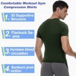 Men's Compression Short Sleeve Workout Top - Dark Green