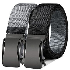 BULLIANT Men's Reversible Nylon Ratchet Belt