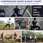 Men's Compression Short Sleeve Workout Top - Dark Green