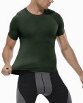 Men's Compression Short Sleeve Workout Top - Dark Green