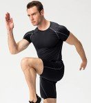 Men's Short Sleeve Compression Workout Shirt - Grey