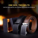 Men's 2 Pack Adjustable Leather Ratchet Belts