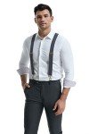 Gray Heavy Duty Men's Suspenders with Swivel Hooks