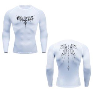 Men's Anime Print Compression Gym Shirt - Quick Dry