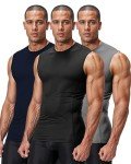 Men's Compression Sleeveless Tank Tops - 3 Pack