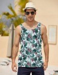 Men's Floral Print Sleeveless Tank Top - Green