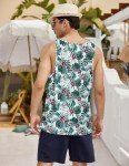 Men's Floral Print Sleeveless Tank Top - Green