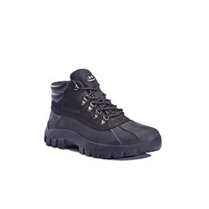 Men's Waterproof Winter Leather Snow Boots - Black