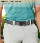 BULLIANT Men's Reversible Nylon Ratchet Belt