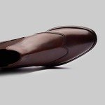 Allonsi Charles Brown Leather Chelsea Boots for Men