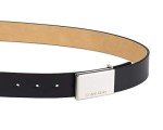 Calvin Klein Men's Black Logo Plaque Belt