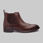 Allonsi Charles Brown Leather Chelsea Boots for Men