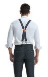 Gray Heavy Duty Men's Suspenders with Swivel Hooks